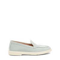 Azurblaue Loafer f&uuml;r Damen aus Nubuk - Santoni - 1