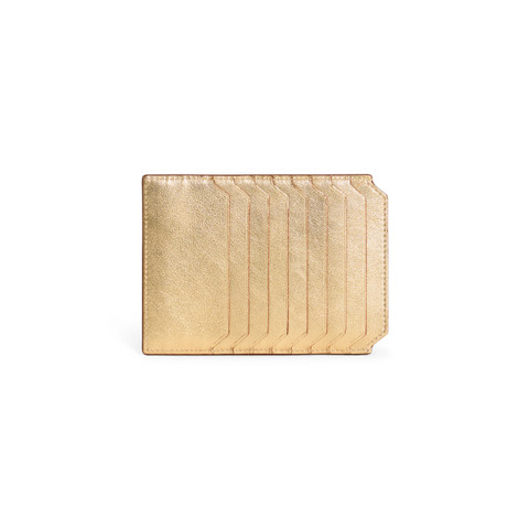 Gold laminated leather document holder - Santoni - 1