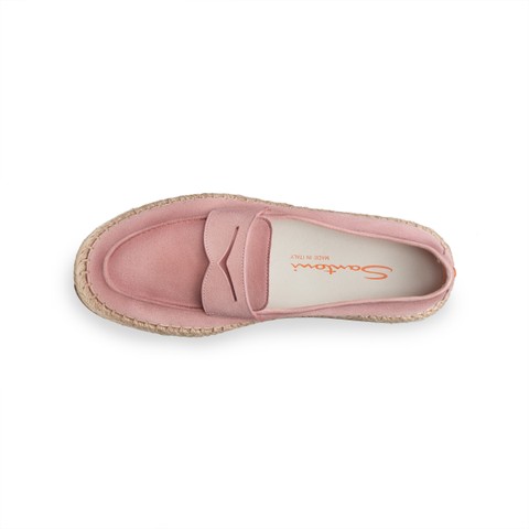 Women's pink suede espadrillas - Santoni - 4