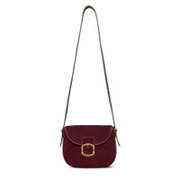 Sac à bandoulière en daim bordeaux - Santoni - 1