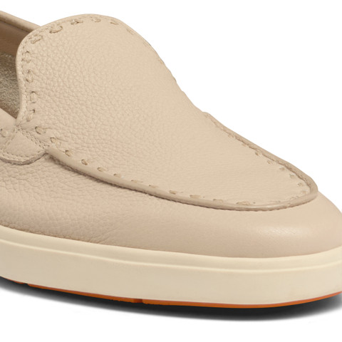 Women's pink tumbled leather loafer - Santoni - 6