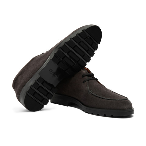Men&rsquo;s grey suede desert boot - Santoni - 4