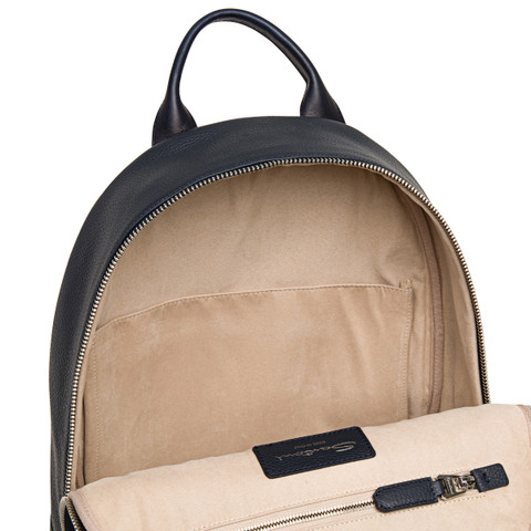 Blue tumbled leather backpack - Santoni - 5