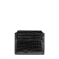 Black alligator leather credit card holder - Santoni - 1