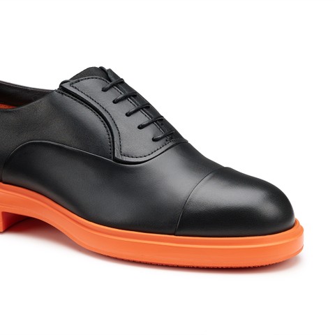 Women's black leather Easy Run lace-up - Santoni - 5