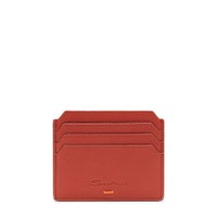 Orange tumbled leather credit card holder - Santoni - 1