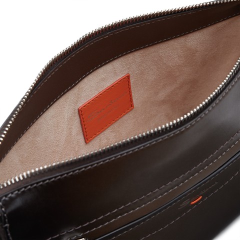 حافظة مستندات من الجلد بلون بني - Santoni - 3