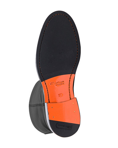 Women's black leather ankle boot - Santoni - 6