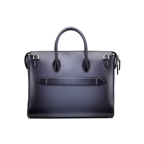 Light blue leather laptop bag - Santoni - 5