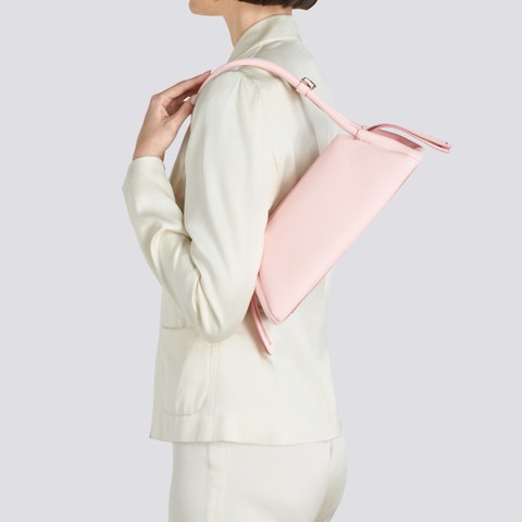 Rosafarbene Schultertasche aus Leder - Santoni - 2