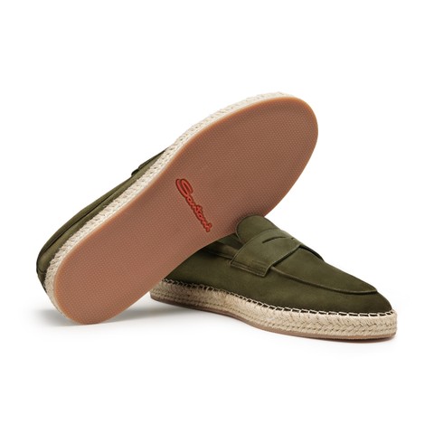 Men's green suede espadrillas - Santoni - 3
