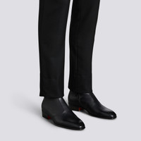 Men's black leather ankle boot - Santoni - 2