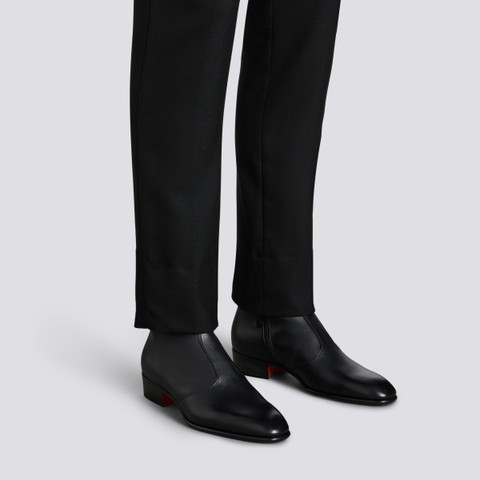 Men's black leather ankle boot - Santoni - 2