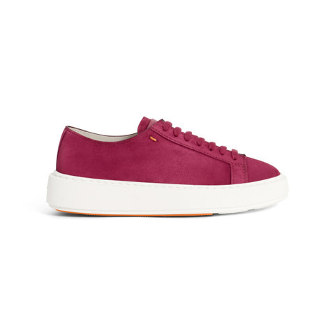 Women's red suede sneaker - Santoni - 1
