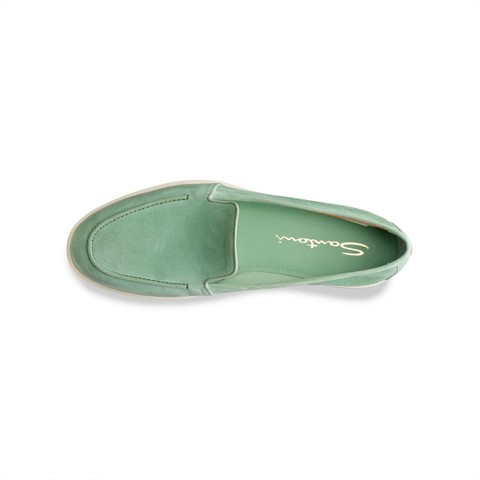 Women's green suede loafer - Santoni - 4