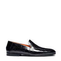 Men's black alligator leather loafer - Santoni - 1