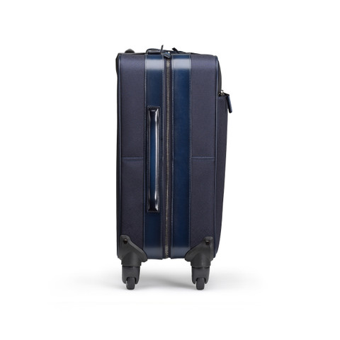 Blue printed leather travel suitcase - Santoni - 3