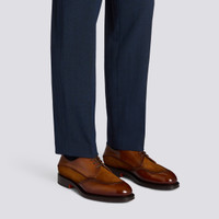 Men’s light brown leather and suede Derby shoe - Santoni - 2