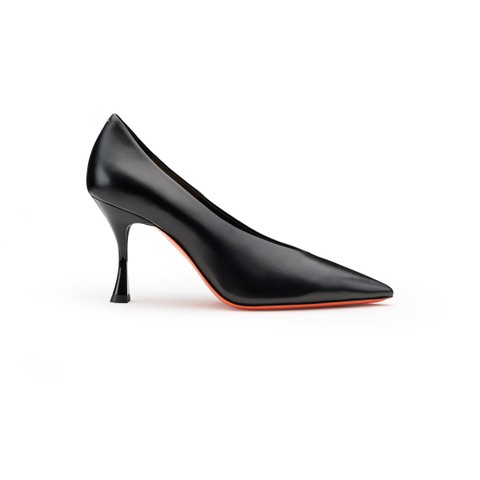 D&eacute;collet&eacute;s tacco alto da donna in pelle nera - Santoni - 1