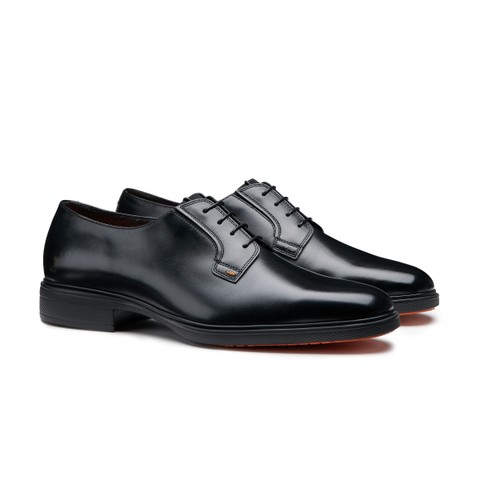 Men's black leather Easy lace-up - Santoni - 2