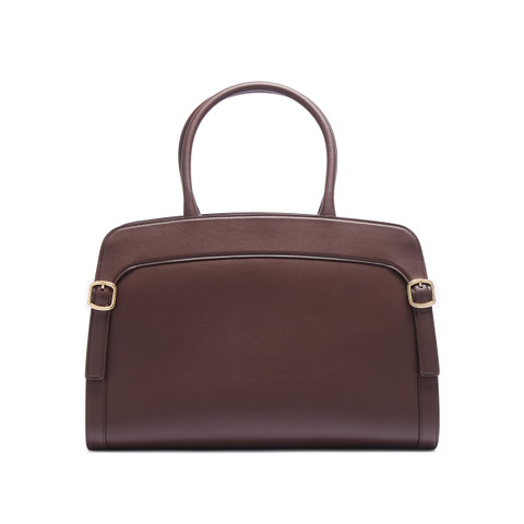 Dark brown leather handbag - Santoni - 4