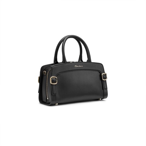 حقيبة يد من الجلد بلون أسود - Santoni - 2