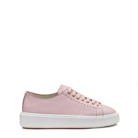 Women's pink leather sneaker - Santoni - 1
