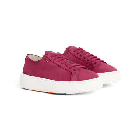 Women's red suede sneaker - Santoni - 2