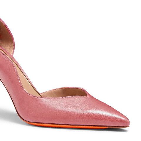 Women's pink leather high-heel pump - Santoni - 6