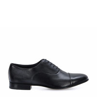 Men's polished black leather Oxford shoe - Santoni - 1