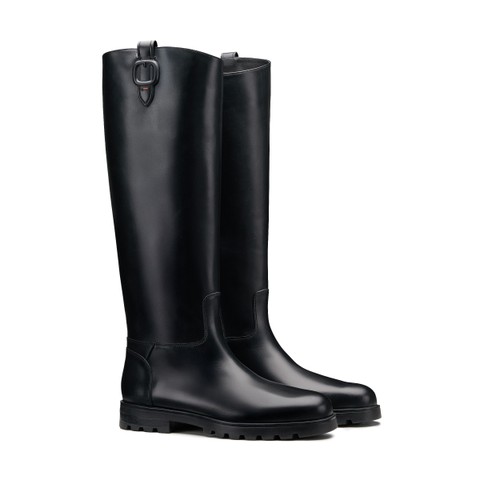 Women's black leather boot - Santoni - 4