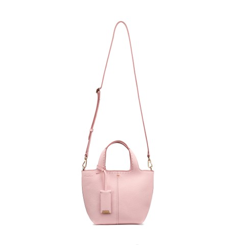 Pink tumbled leather handbag - Santoni - 3