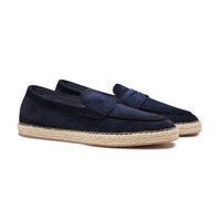 Espadrillas da uomo in suede blu - Santoni - 2