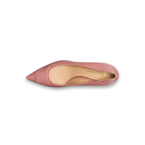 Women's pink leather mid-heel Santoni Sibille pump - Santoni - 4