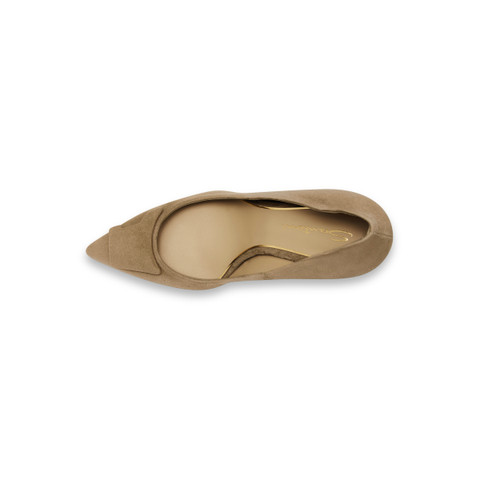 Women's beige suede high-heel Santoni Sibille pump - Santoni - 4