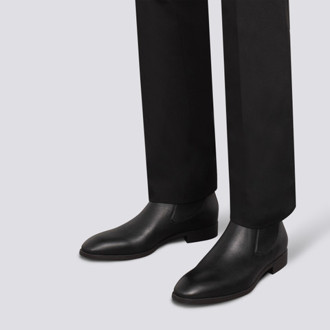 Bottine Chelsea en cuir noir pour homme - Santoni - 2