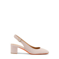 Women's pink suede low-heel slingback - Santoni - 1