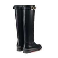 Women's black leather boot - Santoni - 2
