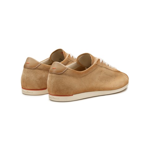 Women's beige suede sneaker - Santoni - 4