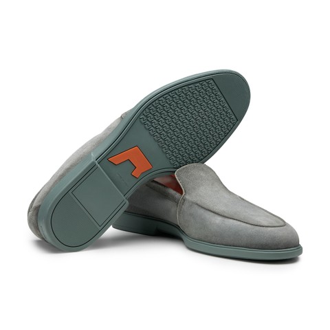 Men's green suede loafer - Santoni - 3