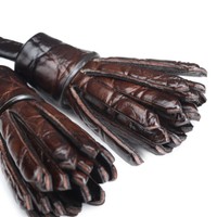 Glands Santoni Icona Etoile en crocodile brun fonc&eacute; - Santoni - 2