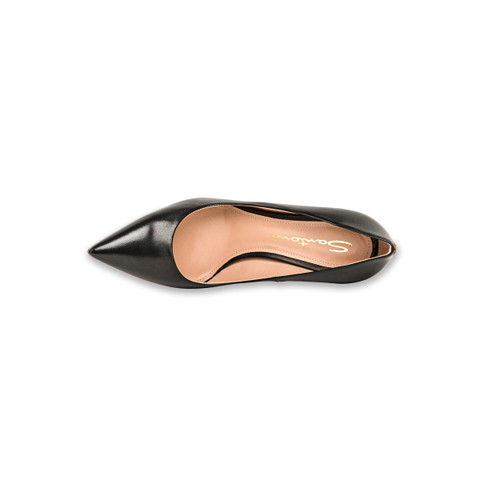 Women's black leather high-heel pump - Santoni - 4