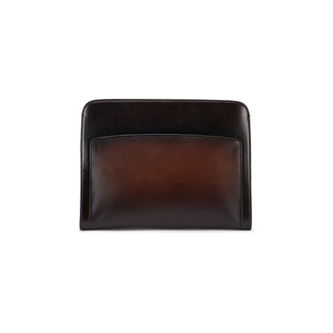 Dark brown leather pouch - Santoni - 4