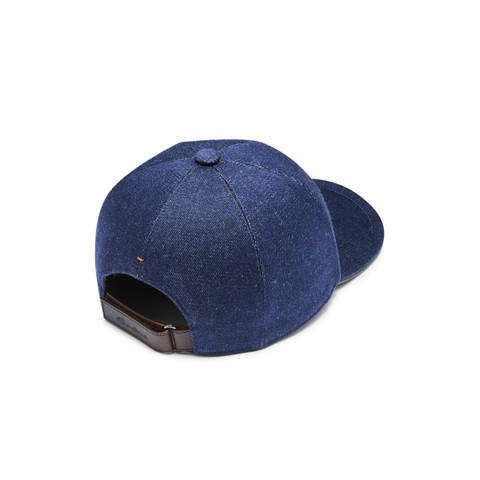 Men's blue cotton baseball cap - Santoni - 4