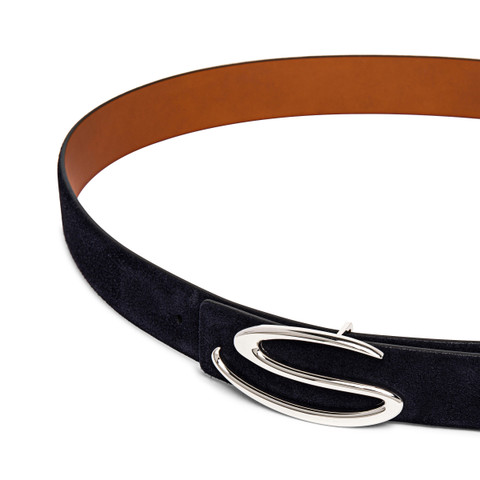 Blauer Gürtelriemen aus Wildleder - Santoni - 3