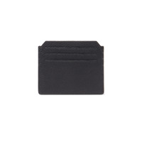 Black tumbled leather credit card holder - Santoni - 2