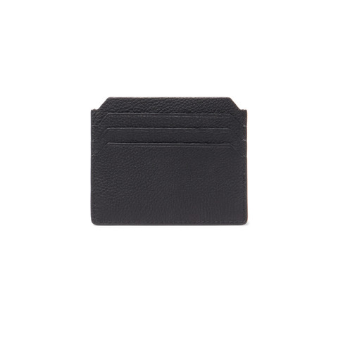 Black tumbled leather credit card holder - Santoni - 2