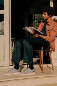 حذاء رياضي Santoni Off-duty من النوبوك الأزرق الفاتح رجالي - Santoni - editorial