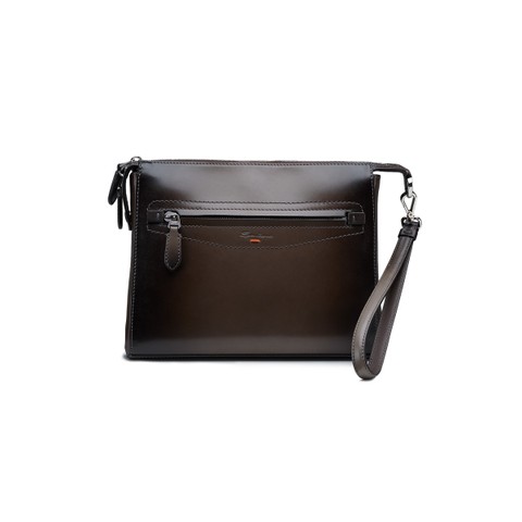 حافظة مستندات من الجلد بلون بني - Santoni - 1