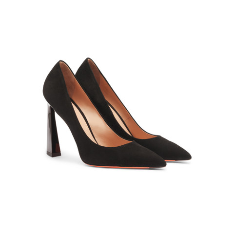 Women's black suede high-heel pump - Santoni - 2
